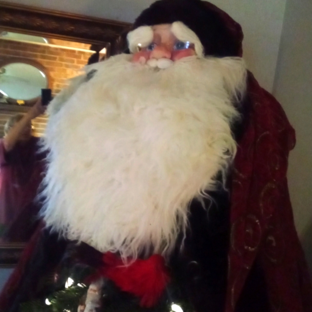 Vintage 9 foot Santa tree topper long robe